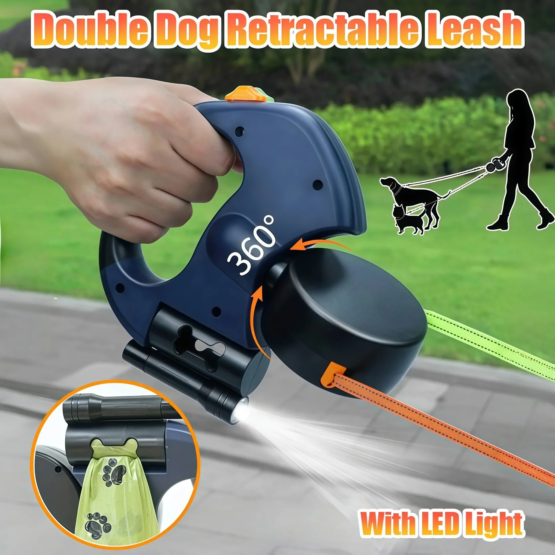 Dog Retractable Leash, Auto-Untangles